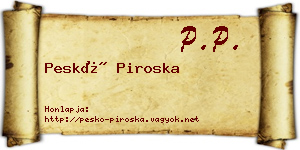 Peskó Piroska névjegykártya